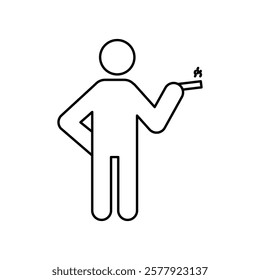 Person smoking icon Flat illustration sign