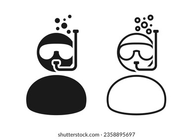 Person snorkeling icon. Illustration vector