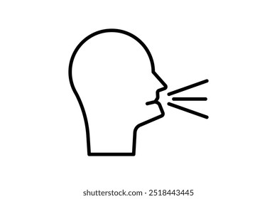 Person speaking icon. Related to interaction. suitable for web site, app, user interfaces. Line icon style