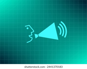 Eine Person, die in einem Megafon spricht, ein Vektorsymbol.