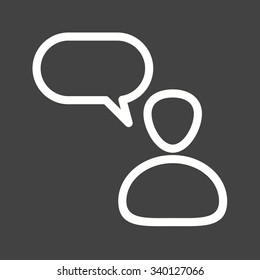 Person, speaking, presentation icon vector image.Can also be used for IT and communication. Suitable for mobile apps, web apps and print media. 