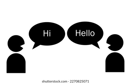 person with speech bubble concept saying Hi and Hello
