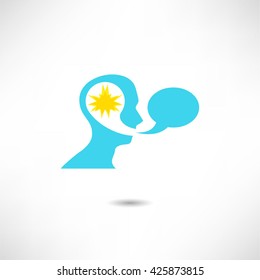 Person with speech bubble icon