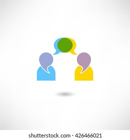 Person with speech bubble icon