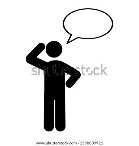 person with speech bubble icon. flat vector illustration design.