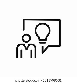 person speech bubble idea bulb icon sign vector