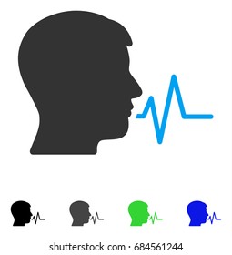 Person Speech Signal flat vector pictogram. Colored person speech signal gray, black, blue, green icon variants. Flat icon style for graphic design.