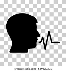 Person Speech Signal icon. Vector illustration style is flat iconic symbol, black color, transparent background. Designed for web and software interfaces.
