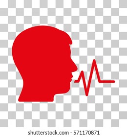 Person Speech Signal icon. Vector illustration style is flat iconic symbol, red color, transparent background. Designed for web and software interfaces.