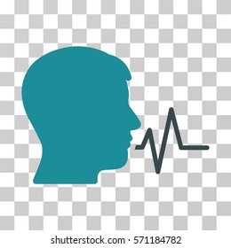 Person Speech Signal icon. Vector illustration style is flat iconic bicolor symbol, soft blue colors, transparent background. Designed for web and software interfaces.