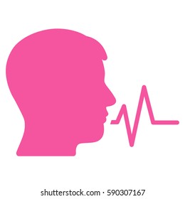 Person Speech Signal vector icon. Flat pink symbol. Pictogram is isolated on a white background. Designed for web and software interfaces.