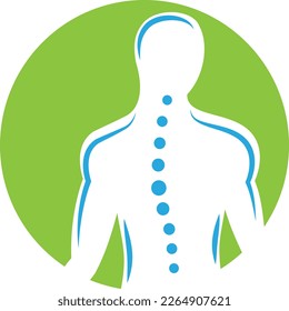 Person and spine, chiropractor, physical therapy and orthopedics logo