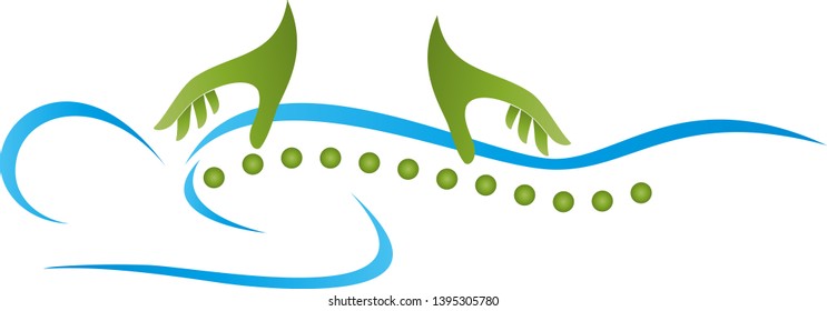 Person, spine and hands logo