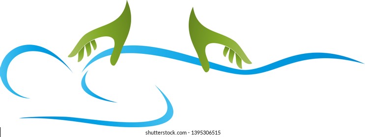 Person, spine and hands logo