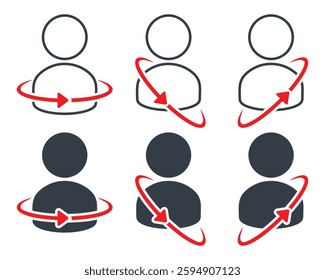 Person spinning around icon. Illustration vector