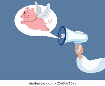 
Person Spreading False Rumors About Pigs Flying Vector Concept Design 

Individual Disseminating Fabricated Tales and propaganda in a 
