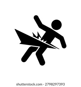 : Person Stabbed By Blade Icon Icon Isolated On White Background
