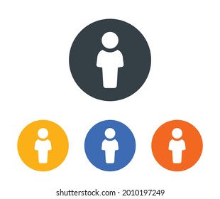 Person Standing Alone Icon On Circle Sign. Vector Illustration