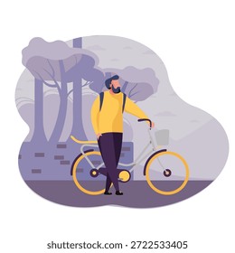 A person standing next to a wheel