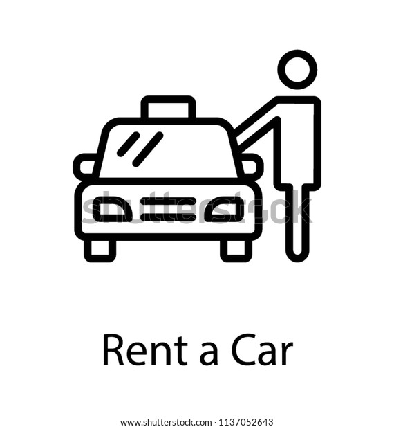 A\
person standing on a road hiring a car, rent a car\
