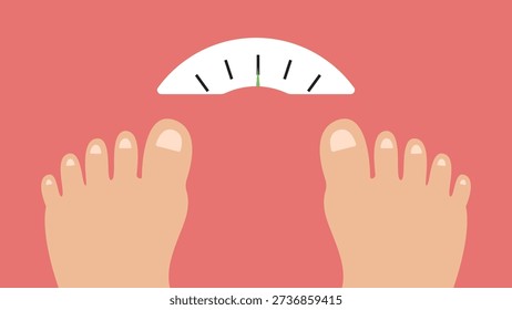 Person standing on scale measuring body weight health concept
