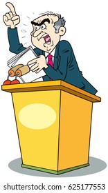 Person standing at a podium giving a speech 
