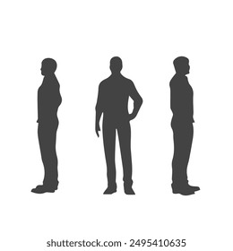 Person Standing Silhouettes vector eps 10