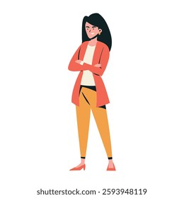 Person standing in stylish red outfit confident pose