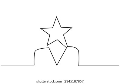 person with star head business finance best top liked employee line art