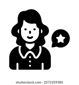Person with a star, representing performance assessment