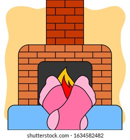 Person in a state of relaxation. Home environment. Hygge concept - Vector