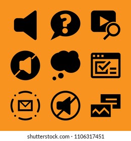 person, stereo, display, help, website and marketing icon vector set. Flat vector design with filled icons. Designed for web and software interfaces