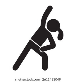 Person Stretching Icon Representing Fitness and Exercise Editable Vector Illustration Isolated on a White Background for Digital Use