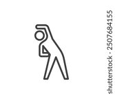 Person stretching line icon. linear style sign for mobile concept and web design. Stretching man outline vector icon. Flexibility symbol, logo illustration. Vector graphics