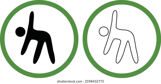 Person Stretching and Reaching to the side Icons