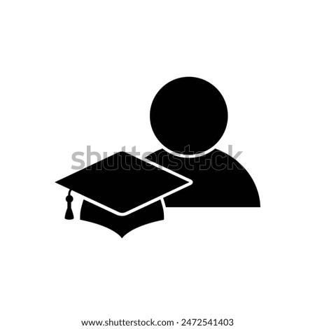person or student with graduation cap flat vector education flat icon