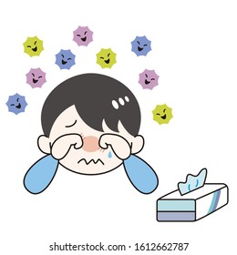 A person suffering from a cold
