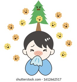 Person suffering from hay fever