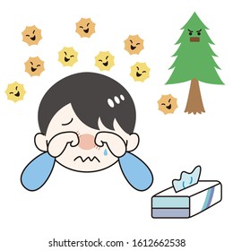 Person suffering from hay fever