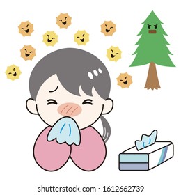 Person suffering from hay fever