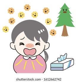 Person suffering from hay fever