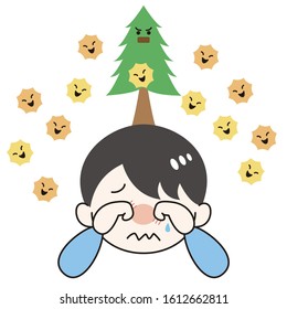 Person suffering from hay fever