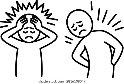 Person suffering from headache and dizziness