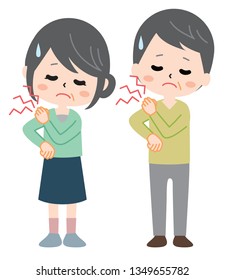 A person suffering from shoulder