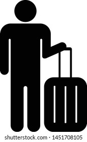 Person with a suitcase - pictogram vector 