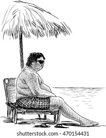 person sunbathing on the beach