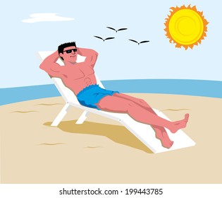 Person Sunbathing Sun Excessive Danger Burns Stock Vector (Royalty Free ...