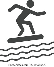 Person Surfing icon vector image. Suitable for mobile application web application and print media.