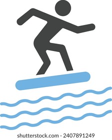 Person Surfing icon vector image. Suitable for mobile application web application and print media.