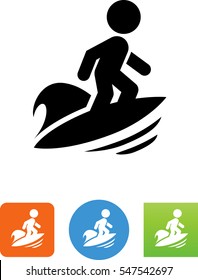 Person Surfing Waves Icon
